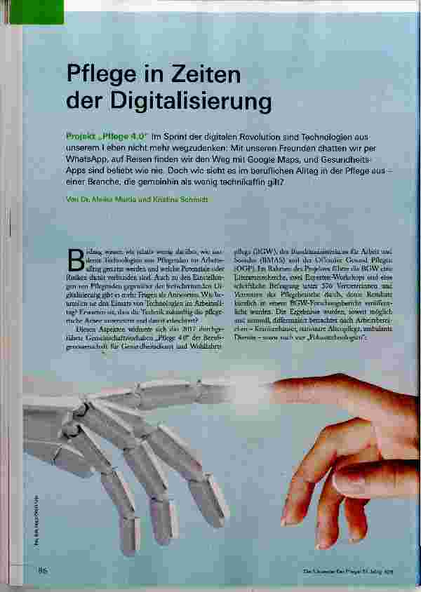 Vorschauseite 1: Pflege in Zeiten der Digitalisierung