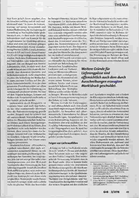 Vorschauseite 2: Versorgungsengpässe mit Arzneimitteln in deutschen Krankenhäusern
