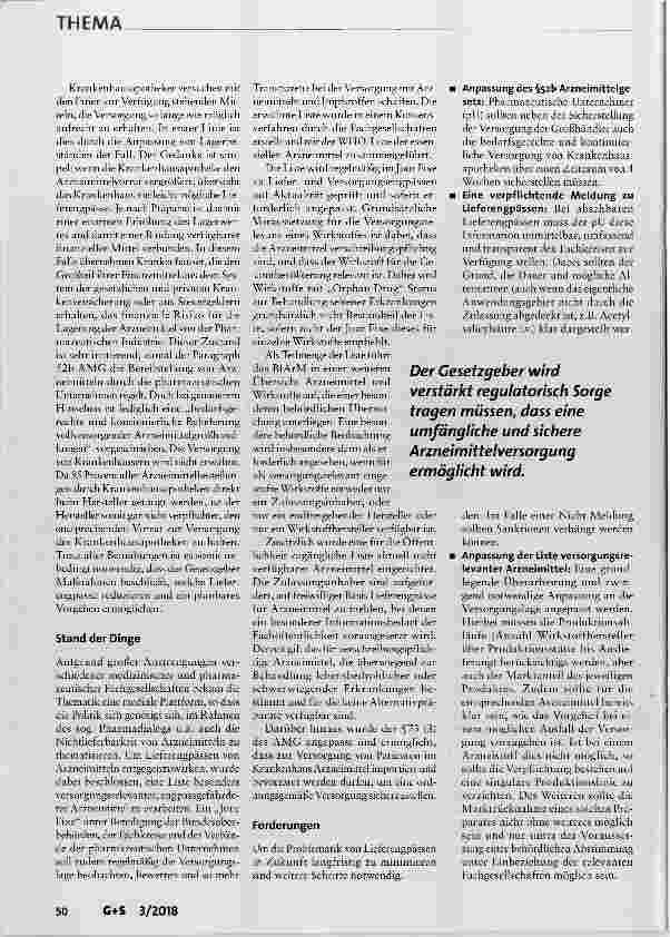 Vorschauseite 3: Versorgungsengpässe mit Arzneimitteln in deutschen Krankenhäusern