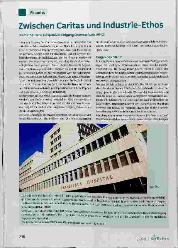 Vorschauseite 1: Zwischen Caritas und Industrie-Ethos