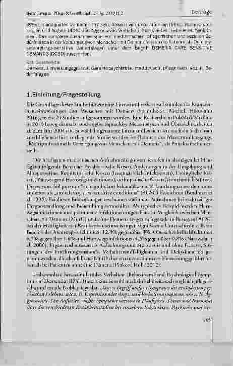 Vorschauseite 2: Komplexe Einweisungsgründe für Menschen mit Demenz in eine Gerontopsychiatrie Ergebnisse einer explorativen Dokumentenanalyse in den Jahren 2015 - 2016