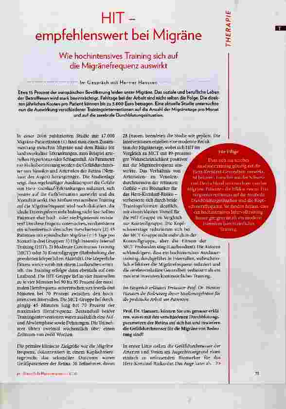 Vorschauseite 2: HIT empfehlenswert bei Migräne