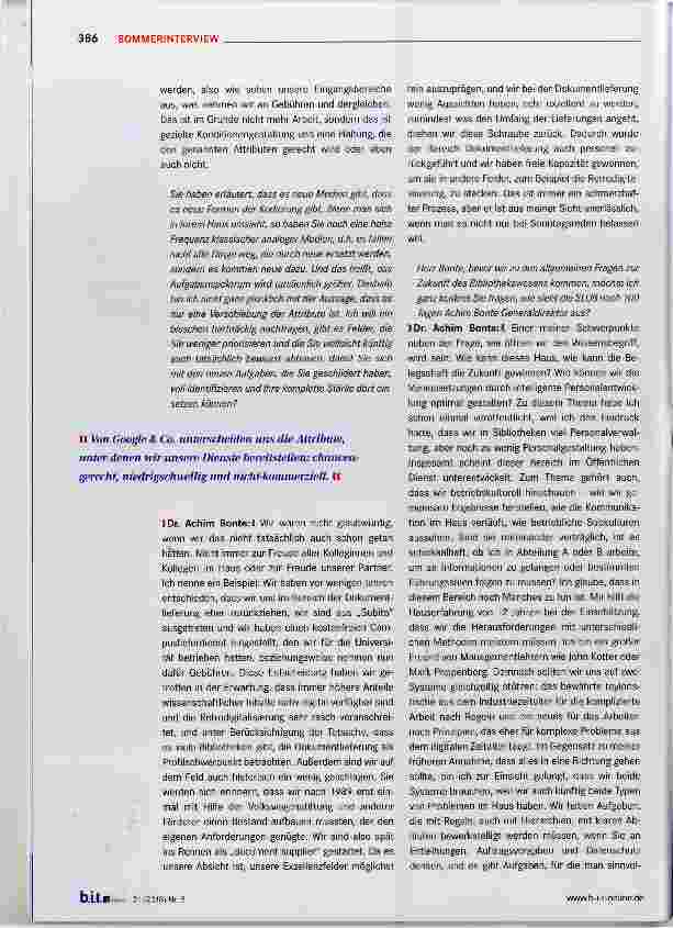 Vorschauseite 4: „Wissenschaftliche Bibliotheken haben eine großartige Zukunft“