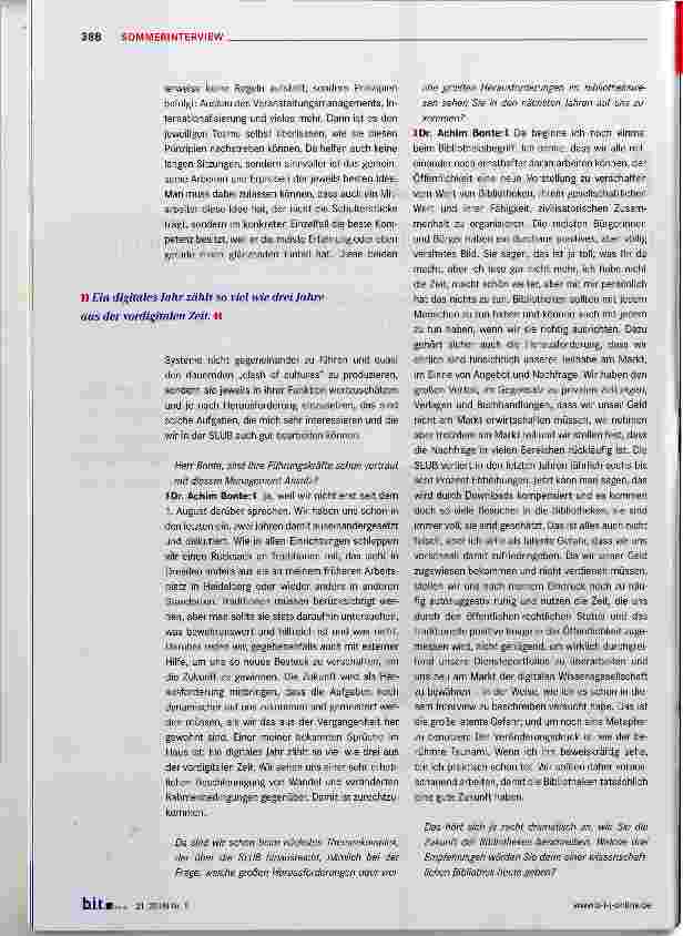 Vorschauseite 5: „Wissenschaftliche Bibliotheken haben eine großartige Zukunft“
