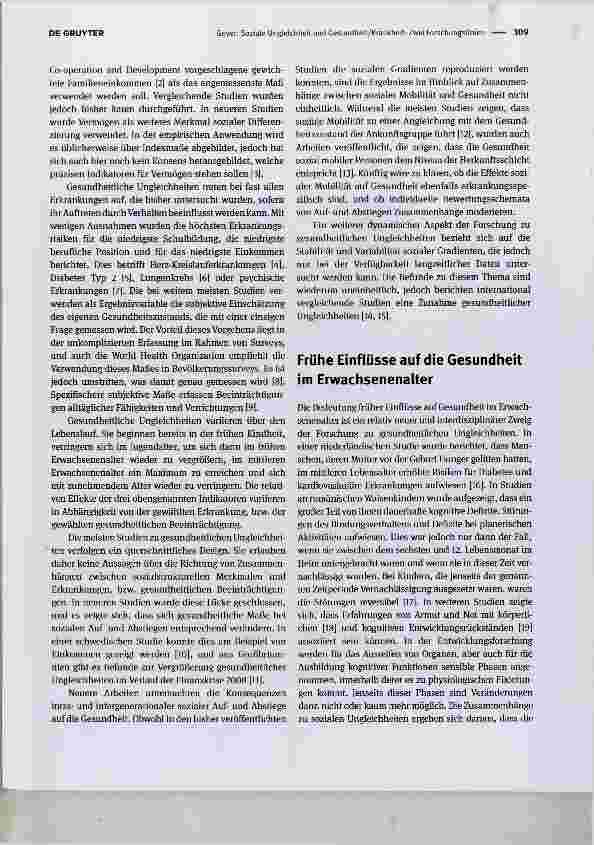 Vorschauseite 2: Soziale Ungleichheit und Gesundheit/Krankheit: Zwei Forschungslinien