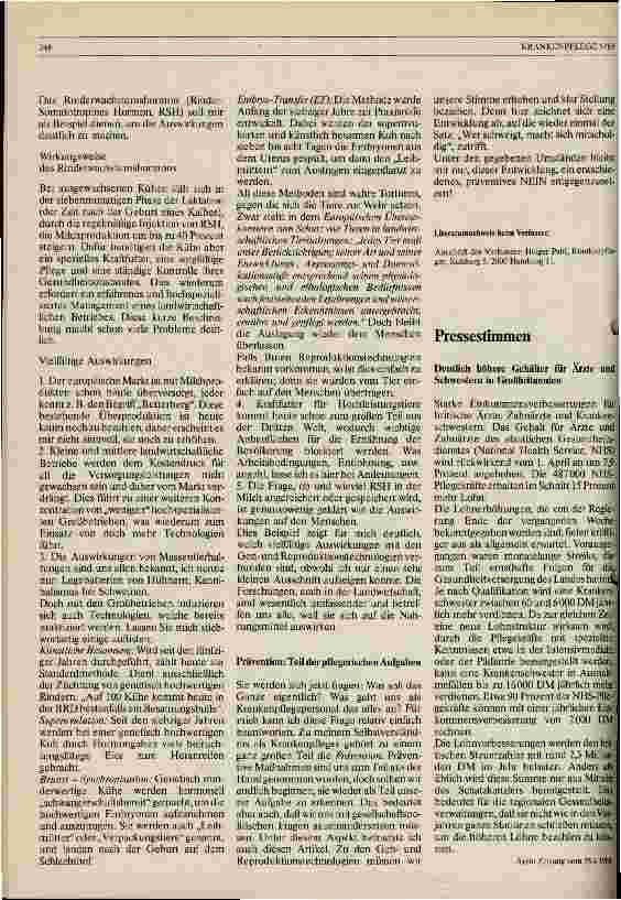 Vorschauseite 2: Genund Reproduktionstechnologien, Chance für die Menschheit Ein Beispiel aus dem landwirtschaftlichen Bereich