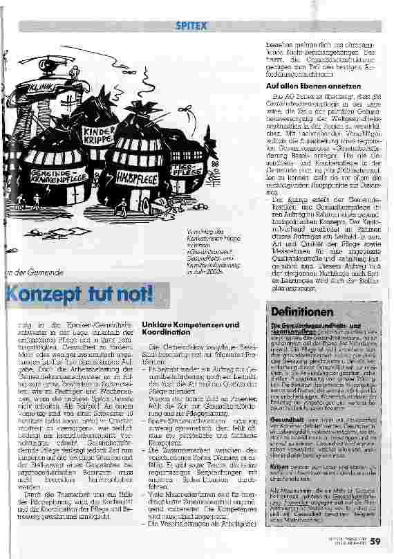 Vorschauseite 2: Ein gesundheitspolitisches Konzept tut not Vorschlag der SBK-Sektion Basel zur Gesundheitsu. Krankenpflege 2000