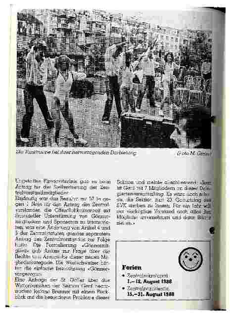 Vorschauseite 4: SVK-Deligiertenversammlung 1988 Vertrauen in die Arbeit des Zentralvorstandes