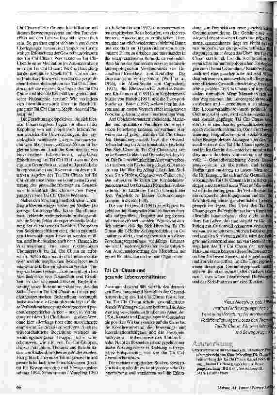 Vorschauseite 5: Das erhabene Letzte und die leere Faust Die Gesundheitswirkung des Tai Chi Chuan
