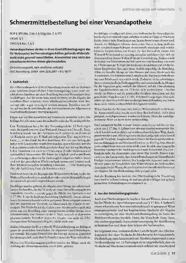 Vorschauseite 1: Schmerzmittelbestellung bei einer Versandapotheke