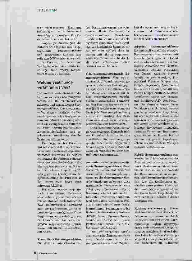 Vorschauseite 3: Invasive Beatmung: Die S3-Leitlinie im Überblick