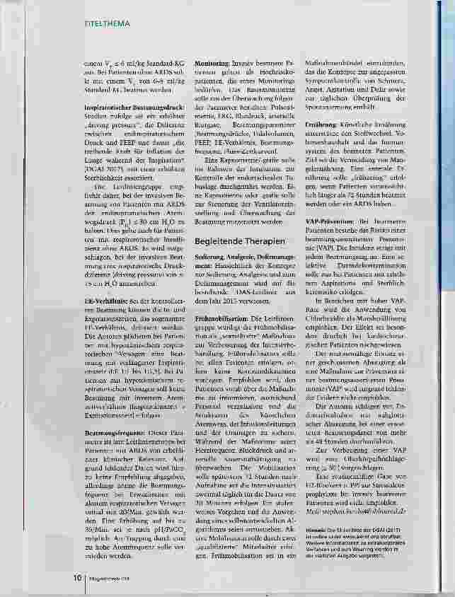 Vorschauseite 5: Invasive Beatmung: Die S3-Leitlinie im Überblick