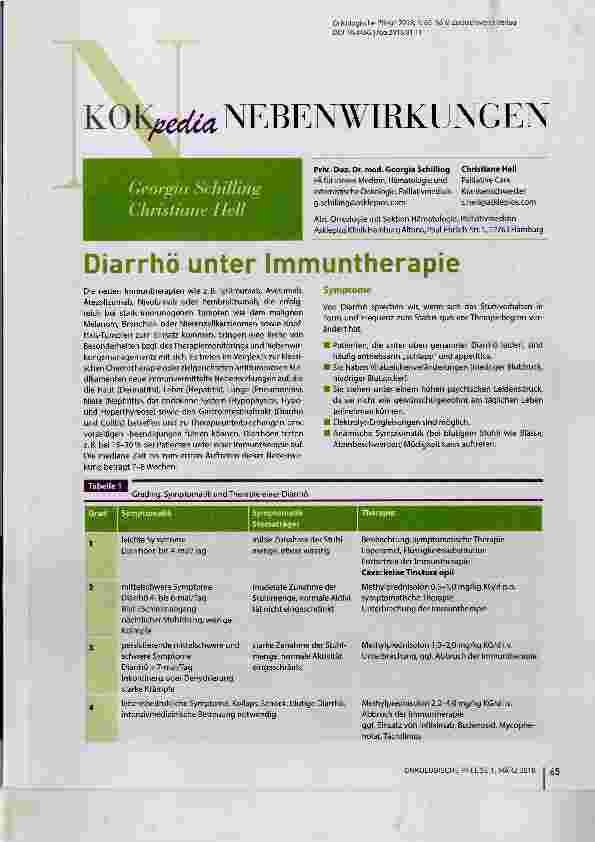 Vorschauseite 1: Diarrhö unter Immuntherapie