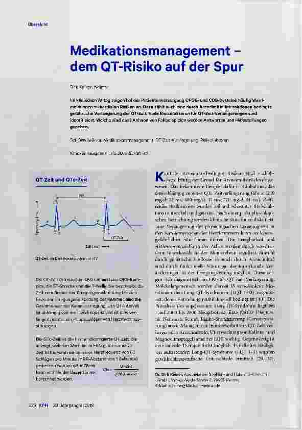 Vorschauseite 1: Medikationsmanagement dem QT-Risiko auf der Spur