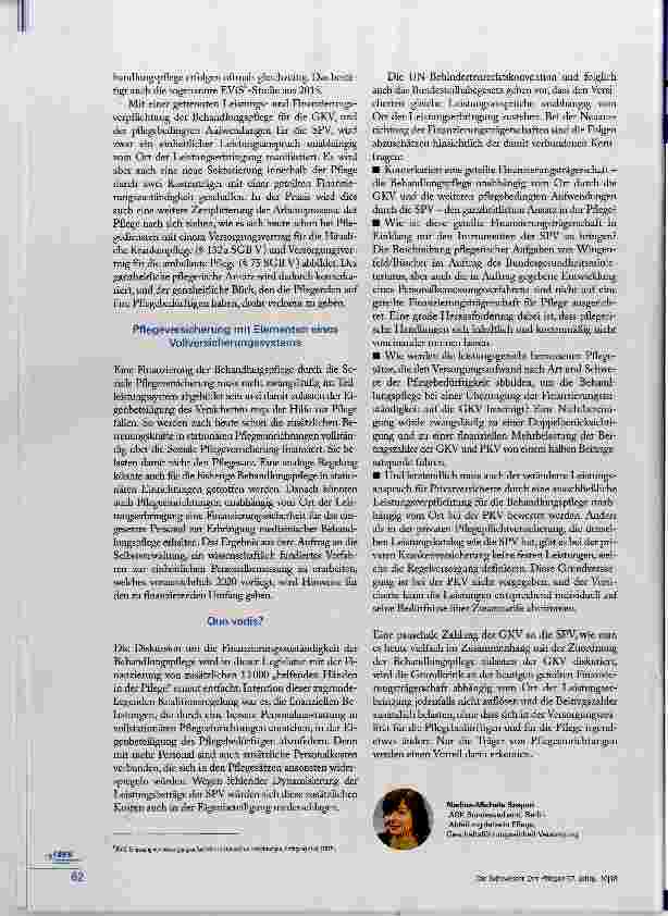 Vorschauseite 3: Quo vadis, medizinische Behandlungspflege neue Chance für ein Umdenken?