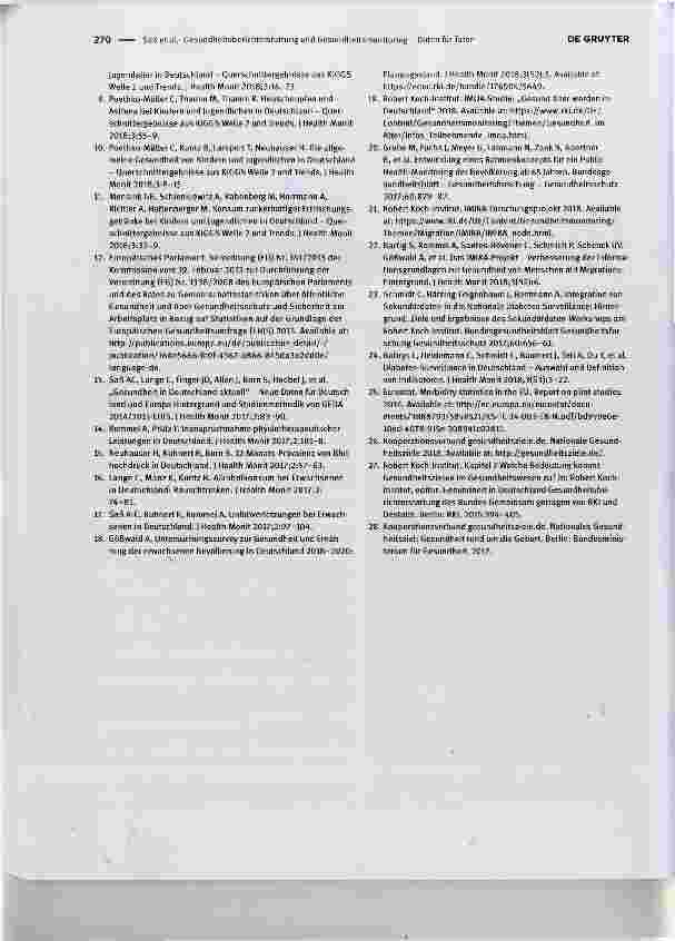 Vorschauseite 5: Gesundheitsberichterstattung und Gesundheitsmonitoring Daten für Taten Health reporting and health monitoring - data for action