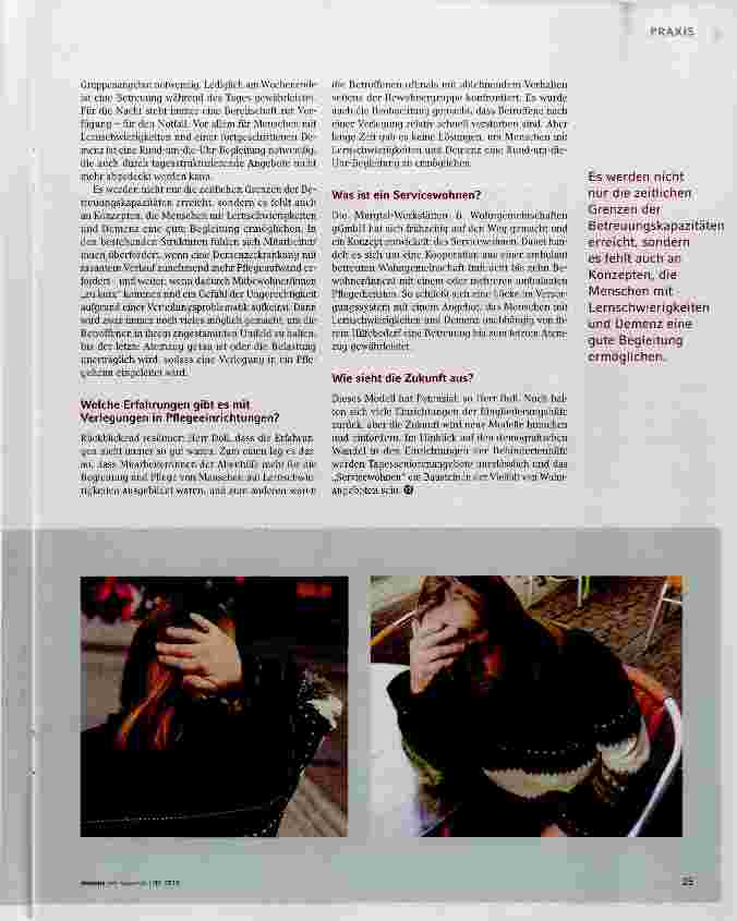 Vorschauseite 2: Bleiben oder Verlegen? Oder: „Ageing in place oder „In place progression?