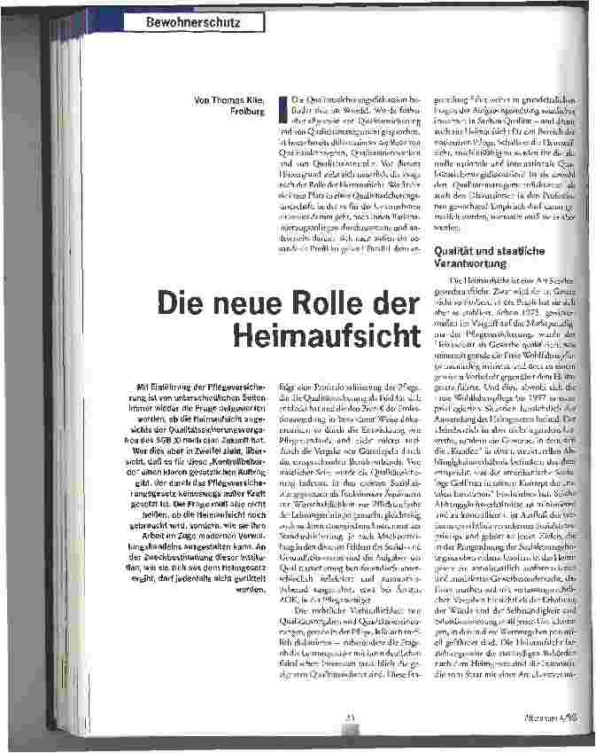 Vorschauseite 1: Die neue Rolle der Heimaufsicht