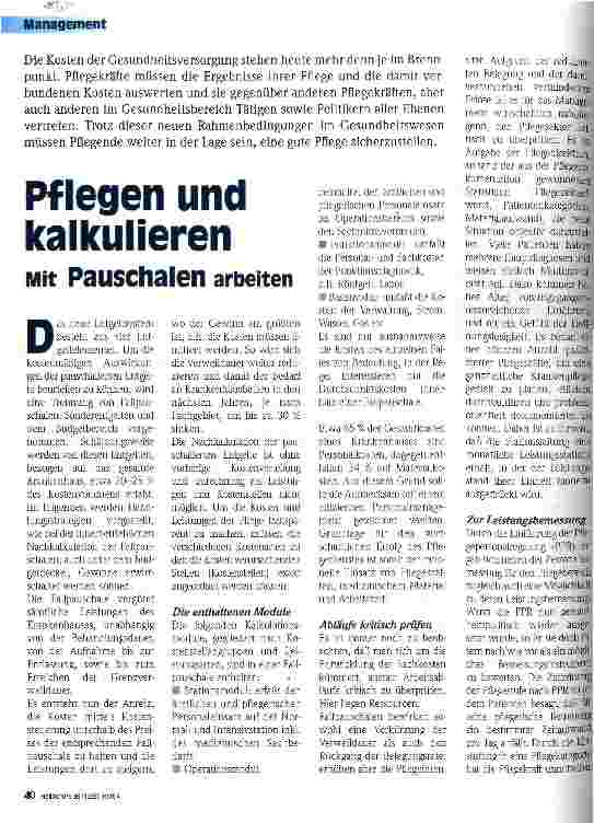 Vorschauseite 1: Pflegen und kalkulieren Mit Pauschalen arbeiten