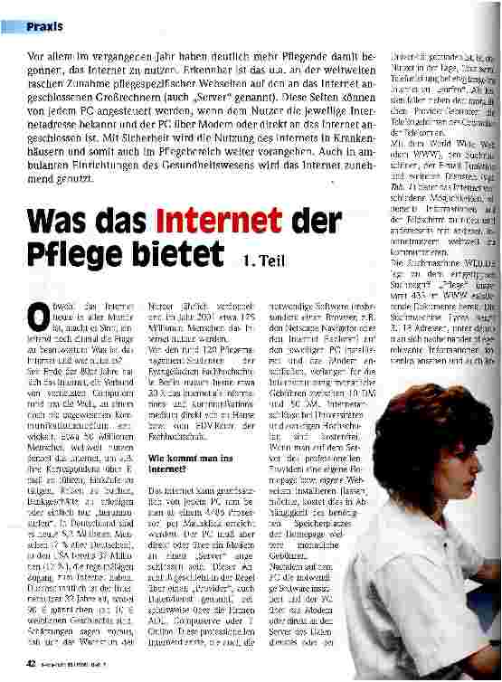Vorschauseite 1: Was das Internet der Pflege bietet