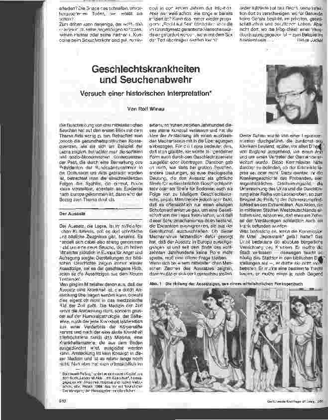 Vorschauseite 1: Geschlechtskrankheiten und Seuchenabwehr Versuch einer historischen Interpretation