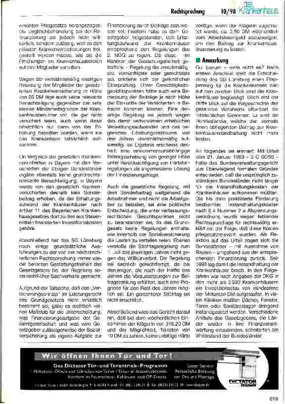 Vorschauseite 2: Krankenhaus-Notopfer rechtmäßig
