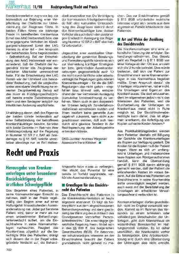 Vorschauseite 4: Zeugniserteilung bei nachgeordneten Krankenhausärzten