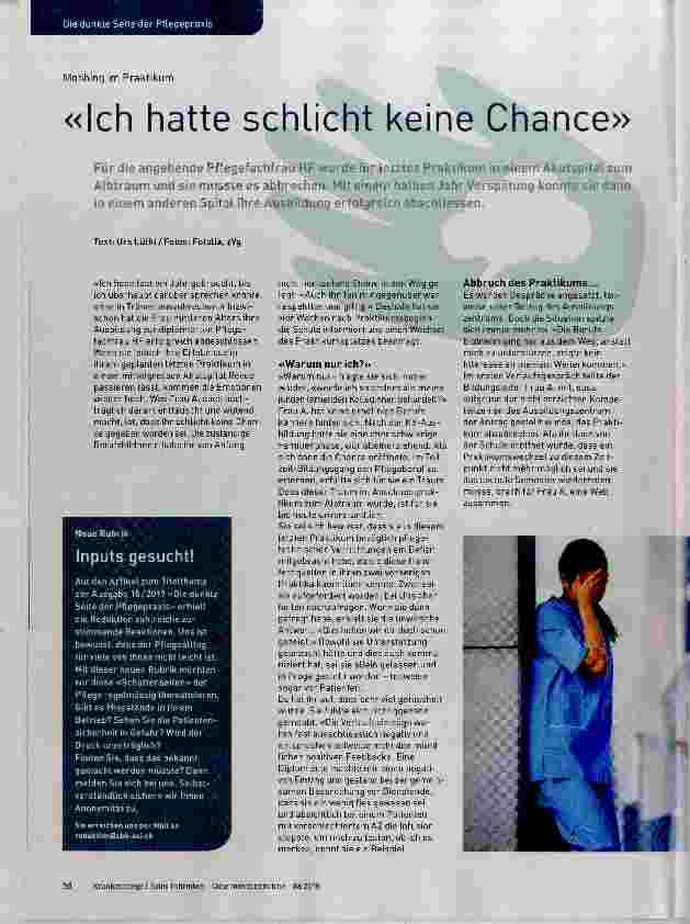 Vorschauseite 1: «Ich hatte schlicht keine Chance»