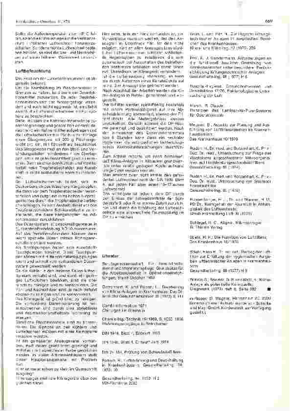 Vorschauseite 2: Umrüstungen von vorhandenen Klima-Anlagen für OPs nach den Richtlinien der DIN 1946, Blatt 4, Ausgabe 1974 sowie Neudruck Mai 1978