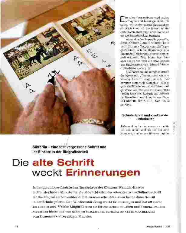 Vorschauseite 1: Die alte Schrift weckt Erinnerungen