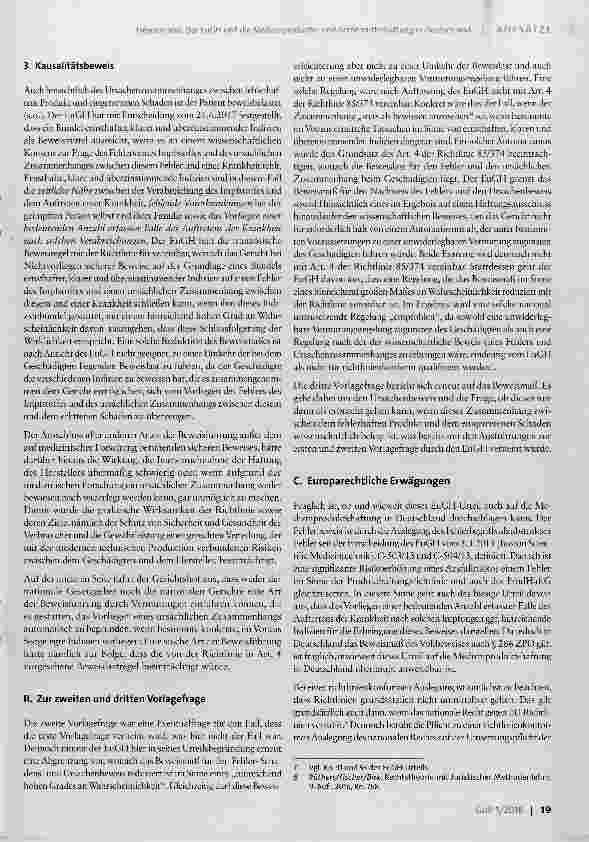 Vorschauseite 3: Der EuGH und die Medizinprodukteund Arzneimittelhaftungin Deutschland
