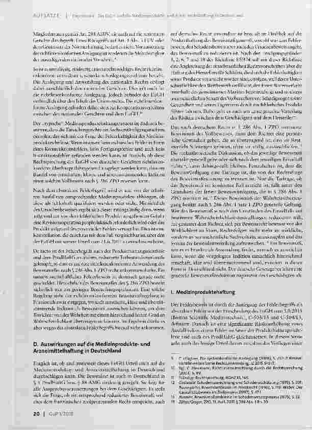 Vorschauseite 4: Der EuGH und die Medizinprodukteund Arzneimittelhaftungin Deutschland