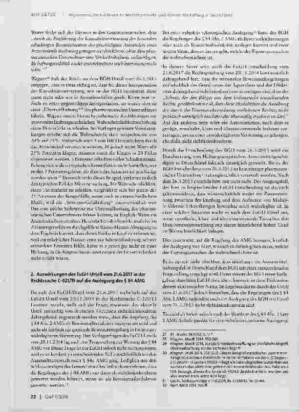 Vorschauseite 6: Der EuGH und die Medizinprodukteund Arzneimittelhaftungin Deutschland