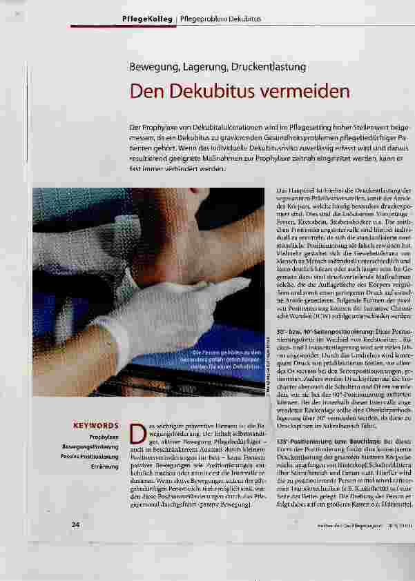 Vorschauseite 1: Den Dekubitus vermeiden