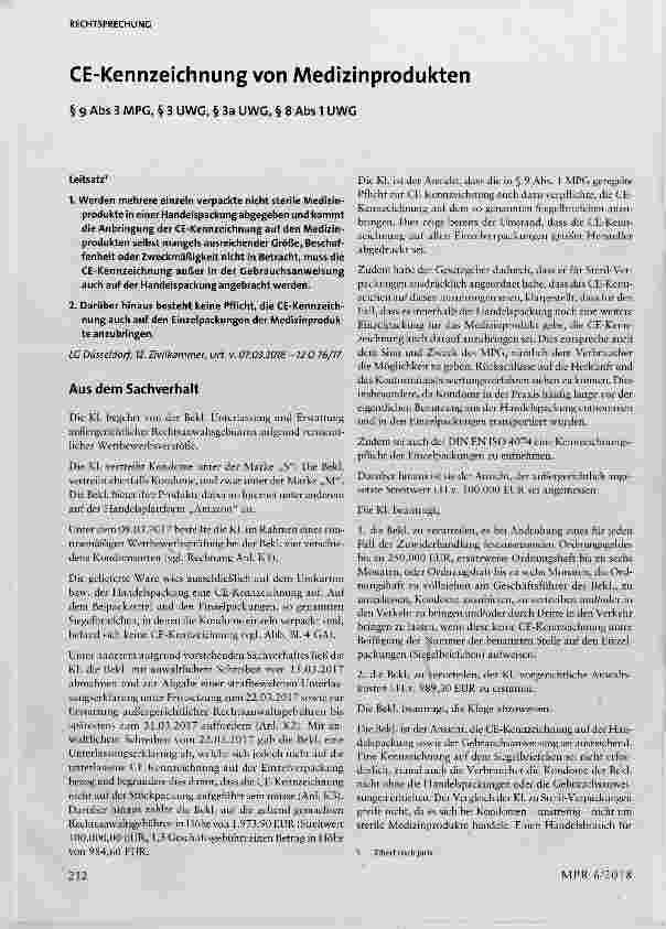 Vorschauseite 1: CE-Kennzeichnung von Medizinprodukten