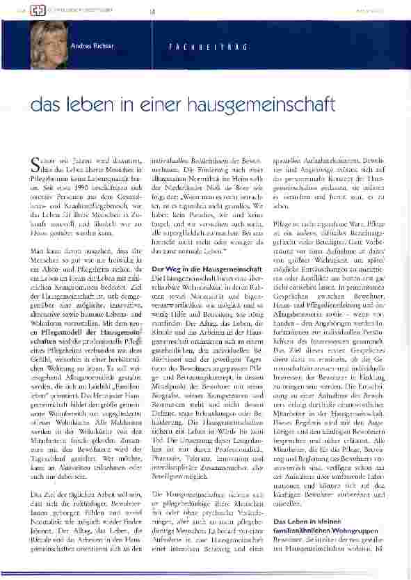 Vorschauseite 1: das leben in einer hausgemeinschaft