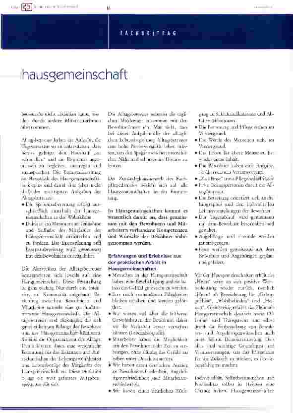Vorschauseite 3: das leben in einer hausgemeinschaft