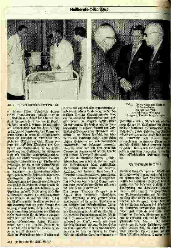Vorschauseite 2: Eine große Epoche der Medizin in Deutschland - Zum 25. Todestag von Prof. Dr. med.habil.Dr.phil.h.c.Dr.paed.h.c. Theodor Brugsch 11.07.88