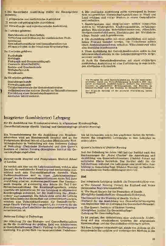 Vorschauseite 2: Die Ausbildung der Gemeindeschwester Bericht über ein Podiumsgespräch