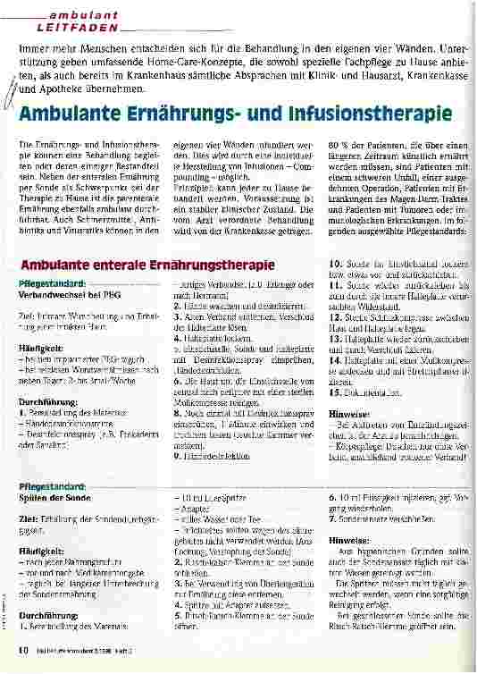 Vorschauseite 1: Ambulante Ernährungsund Infusionstherapie