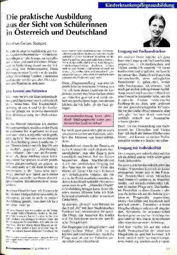 Vorschauseite 1: Die praktische Ausbildung aus der Sicht von Schülerinnen in Österreich und Deutschland