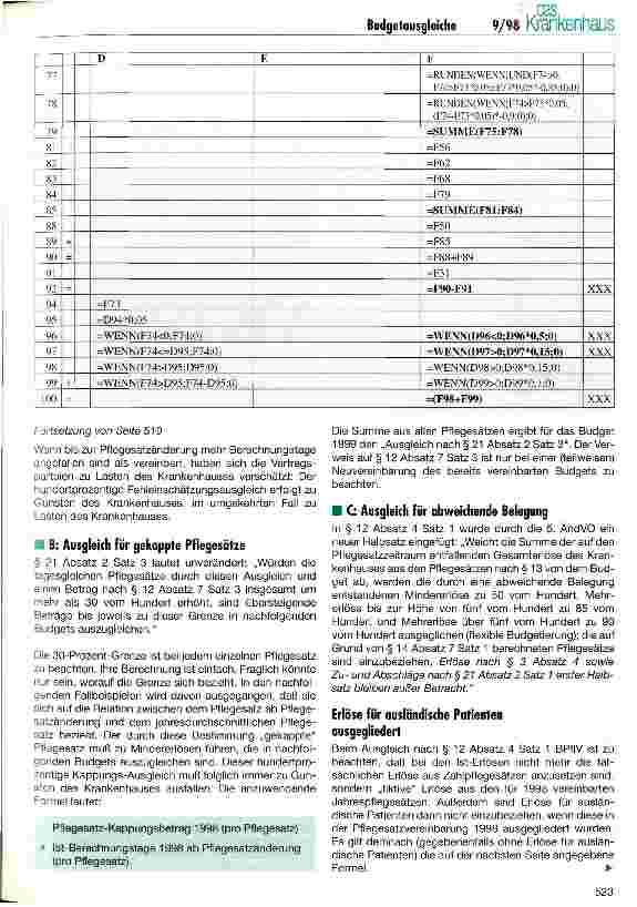 Vorschauseite 5: Geänderte Budgetausgleiche für 1998