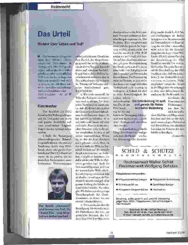Vorschauseite 1: Richter über Leben und Tod? Das Urteil