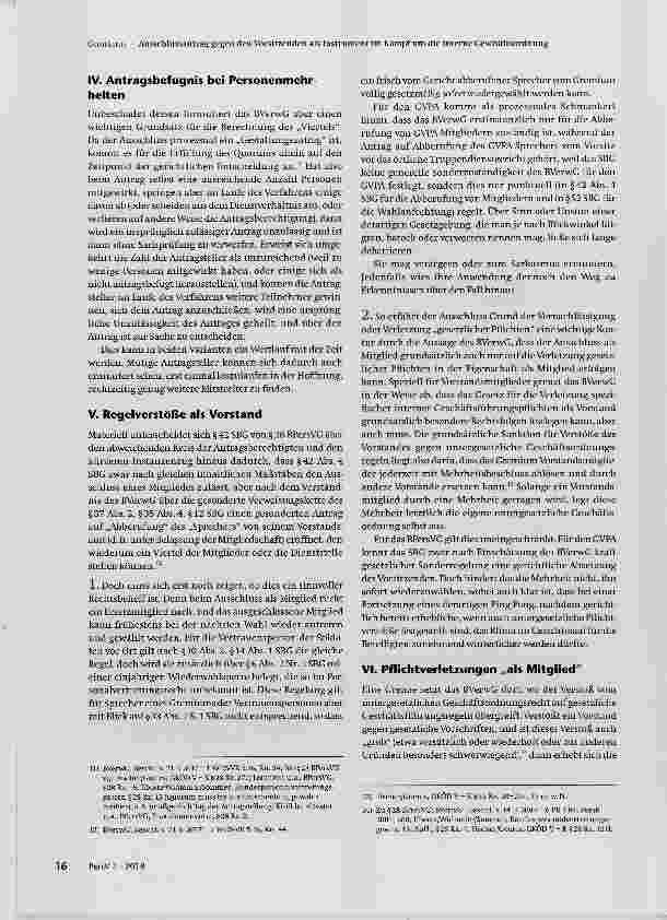 Vorschauseite 4: Ausschlussantrag gegen den Vorsitzenden als Instrument im Kampf um die interne Geschäftsordnung
