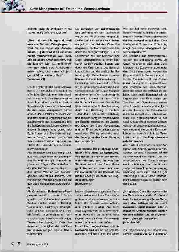 Vorschauseite 4: Case Management bei Frauen mit Mammakarzinom unter dem Fokus der Evaluation