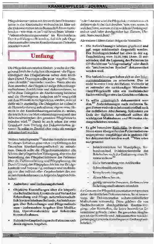 Vorschauseite 5: Die Pflegedokumentation am Beispiel Dekubitus Eine nicht nur rechtliche Standortbestimmung für die Praxis