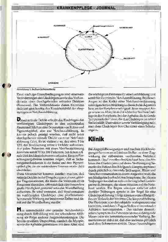 Vorschauseite 2: Ursachen, Klinik und Therapie der Netzhautablösung