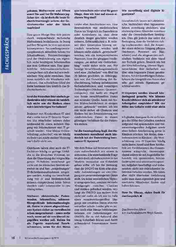 Vorschauseite 3: Wie sicher ist die IT in unseren Krankenhäusern?