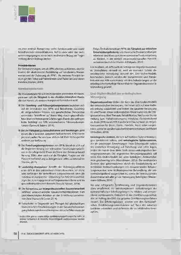 Vorschauseite 2: Advanced Practice Nursing in zertifizierten Organkrebszentren in Deutschland