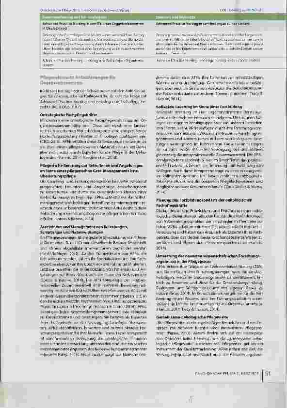 Vorschauseite 3: Advanced Practice Nursing in zertifizierten Organkrebszentren in Deutschland